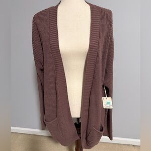 a.n.a Women's Light Brown Long Knit Cardigan